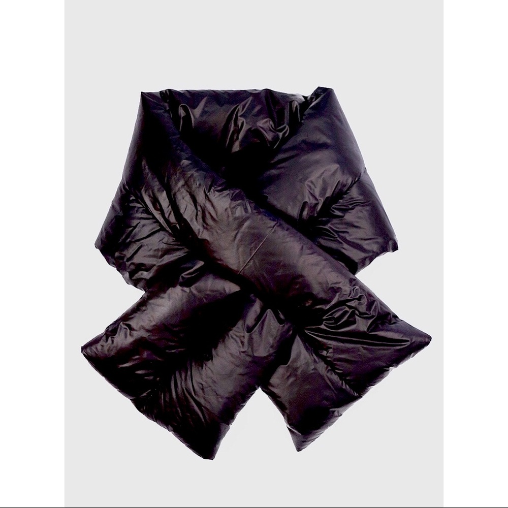 Sleek Black Quilted Scarf